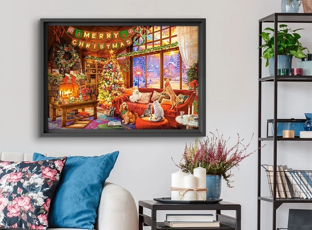 Christmas Evening with Pets - 1000 Teile