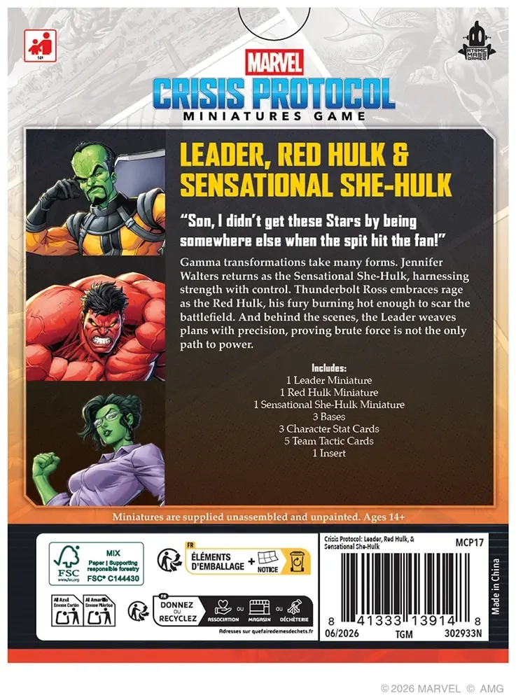 Marvel: Crisis Protocol - Leader, Red Hulk & Sensational She-Hulk Character Pack - Expansion - EN/FR