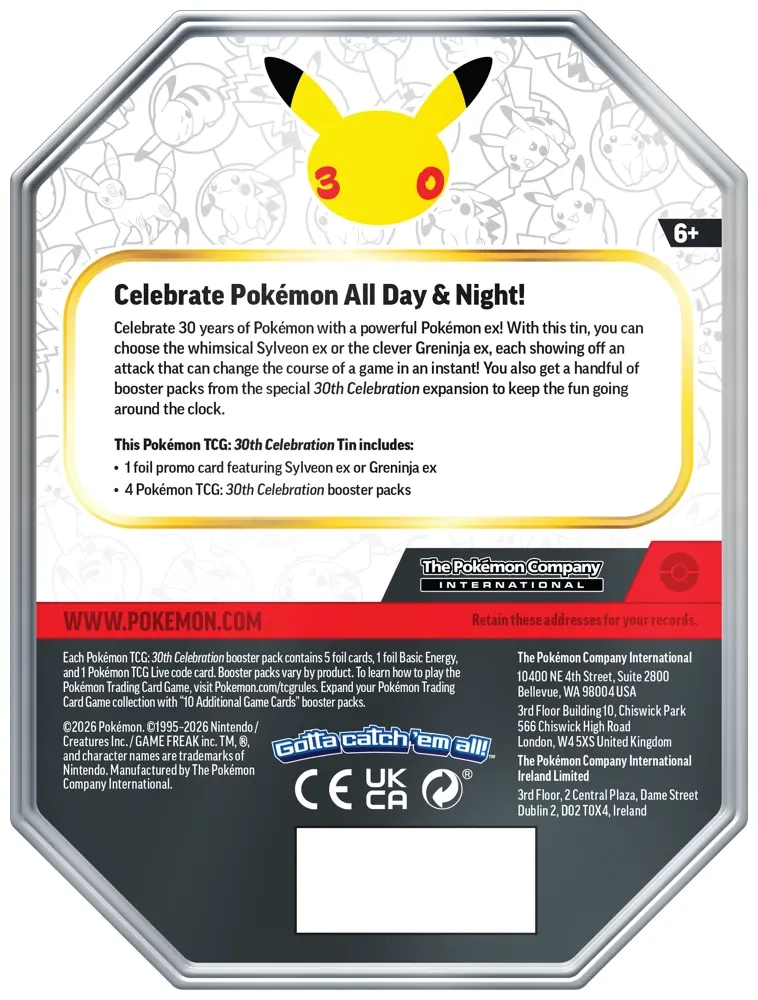 30th Celebration Sylveon ex Tin - EN