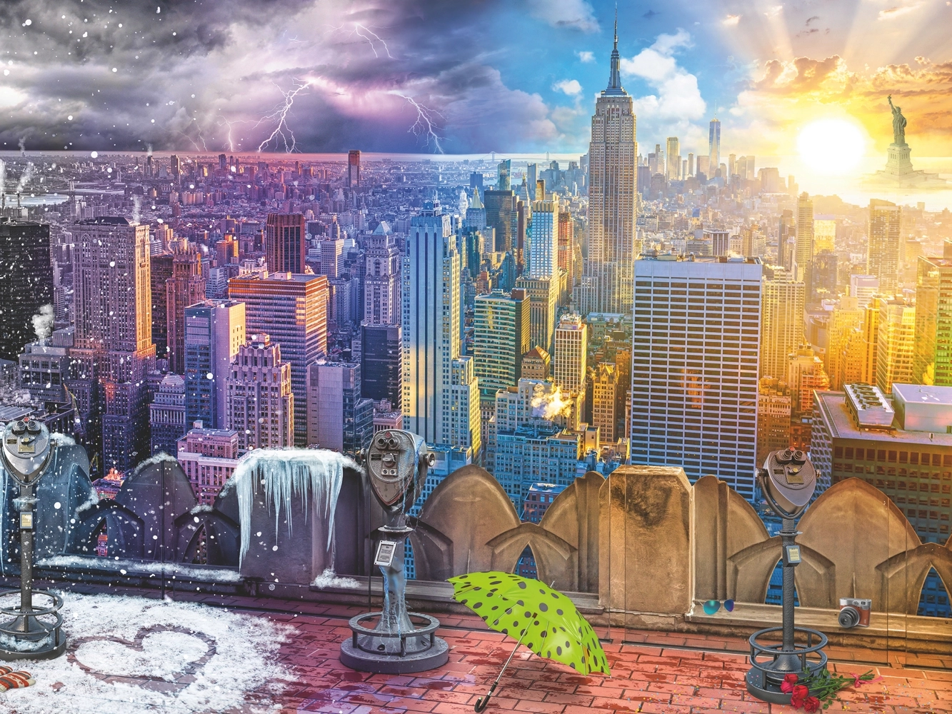 New York im Winter und Sommer