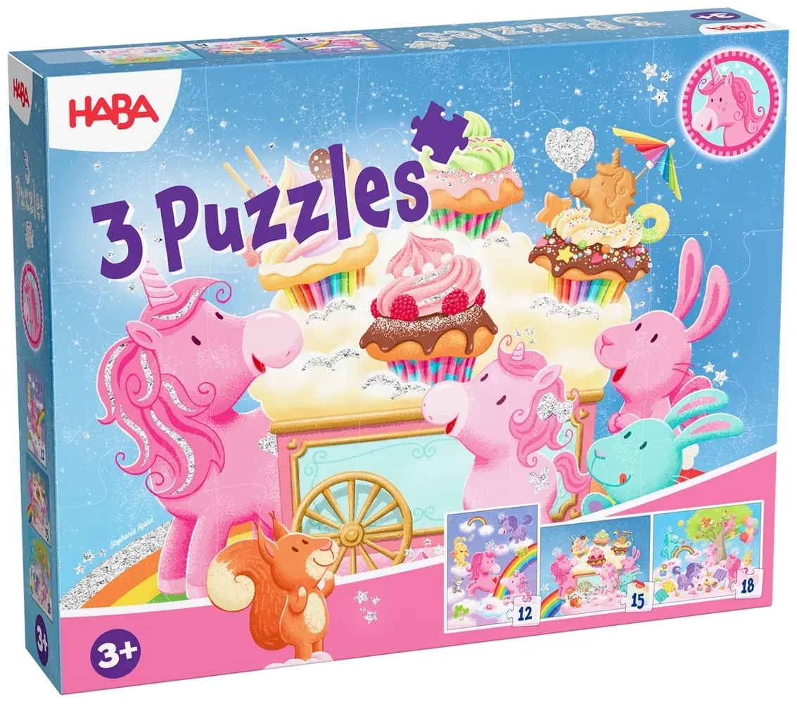 Puzzles Einhorn Glitzerglück - 12/15/18 Teile