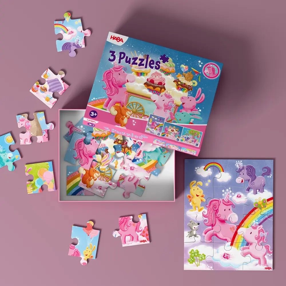 Puzzles Einhorn Glitzerglück - 12/15/18 Teile