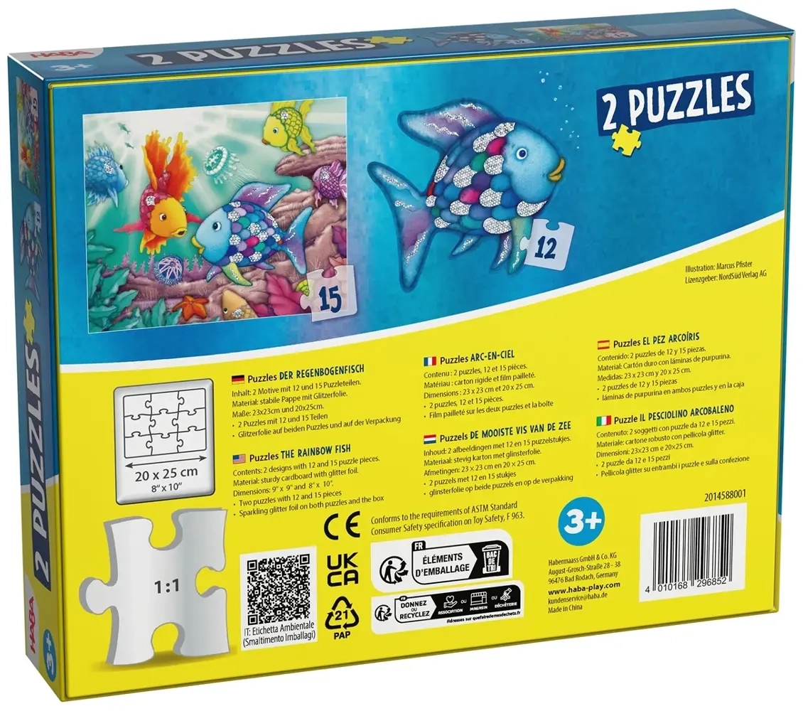 Puzzles Der Regenbogenfisch - 12/15 Teile