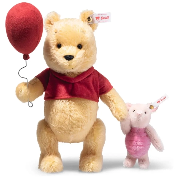 Disney Winnie Puuh und Ferkel Plüsch-Set - 100. Jubiläum - 23 cm