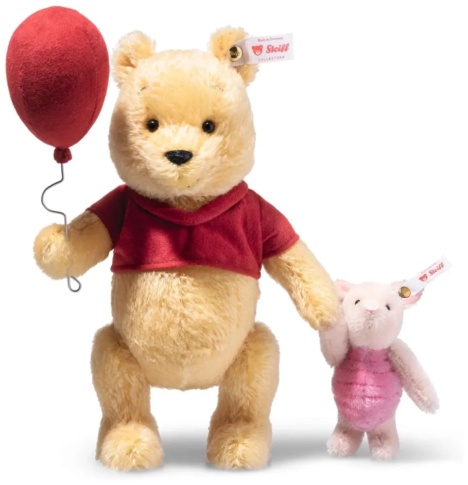 Disney Winnie Puuh und Ferkel Plüsch-Set - 100. Jubiläum - 23 cm