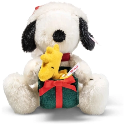 Peanuts Plüschtier Snoopy mit Woodstock - Weihnachtsedition - 16 cm