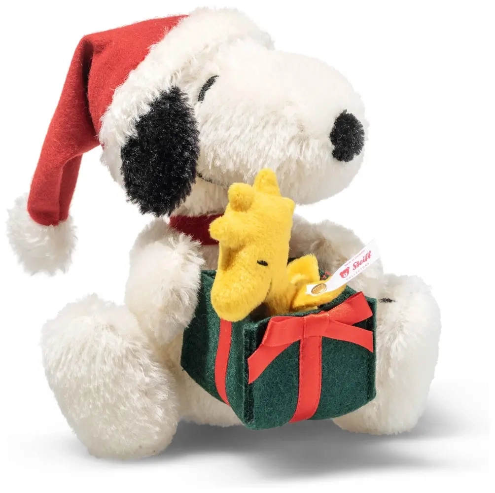 Peanuts Plüschtier Snoopy mit Woodstock - Weihnachtsedition - 16 cm