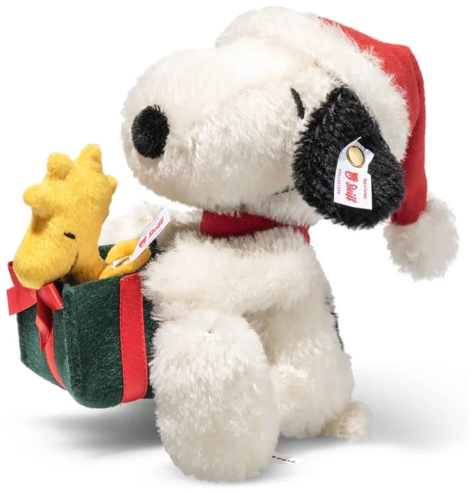 Peanuts Plüschtier Snoopy mit Woodstock - Weihnachtsedition - 16 cm