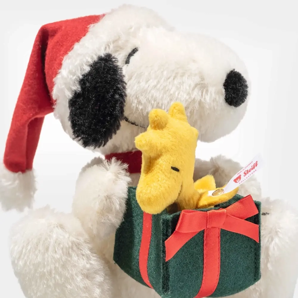 Peanuts Plüschtier Snoopy mit Woodstock - Weihnachtsedition - 16 cm