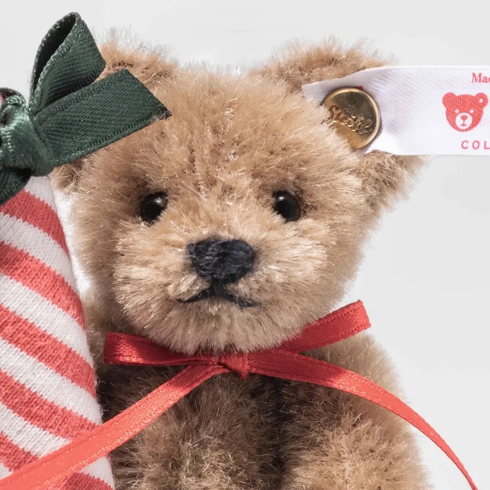 Teddybär mit Zuckerstange Ornament - 8 cm