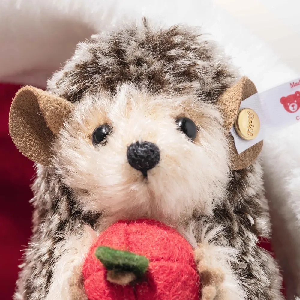 Igel und Teddybär in Weihnachtsmütze - 14 cm