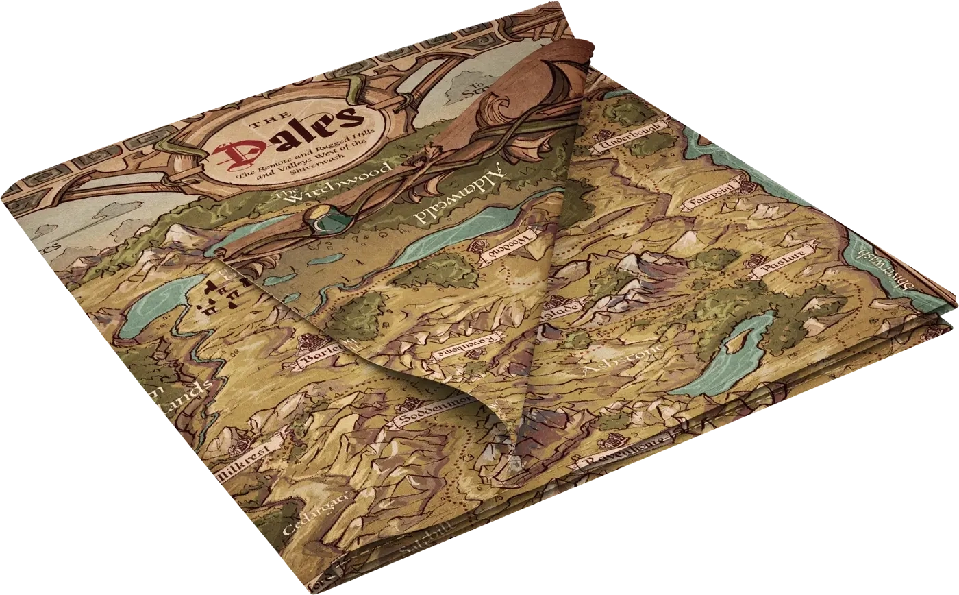 Legend in the Mist RPG - Cloth Map of the Dales - EN