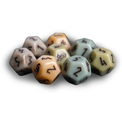 Legend in the Mist RPG - River Pebble Dice - 8 Würfel
