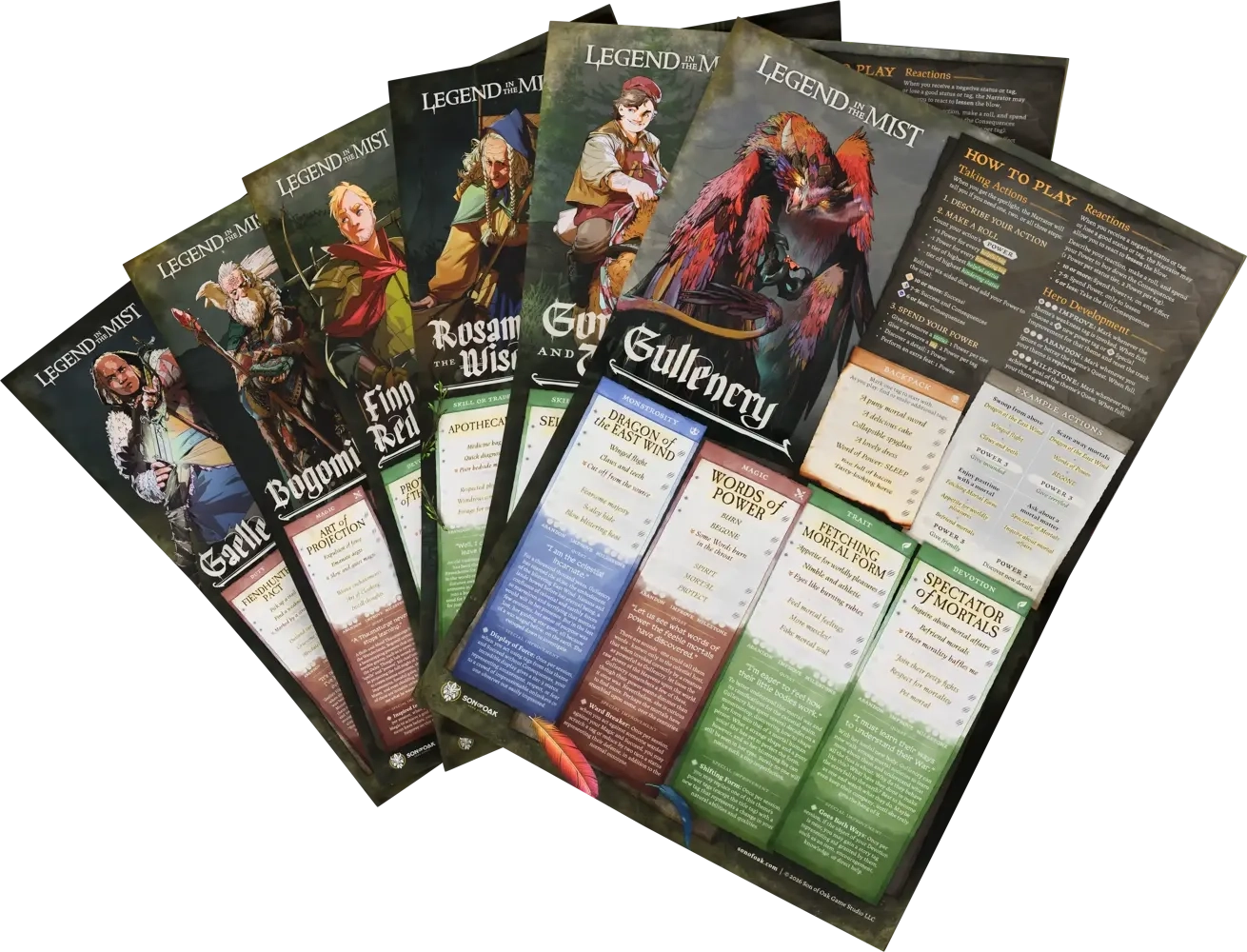 Legend in the Mist RPG - Character Pack - 20 Charakterbögen - EN