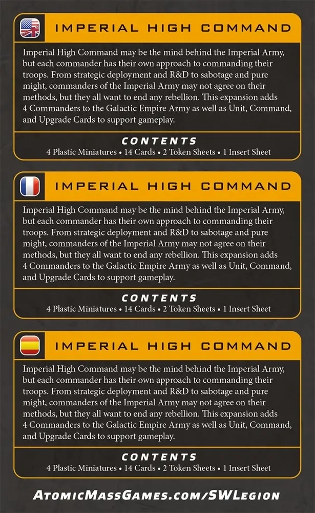 Star Wars: Legion - Imperial High Command - Erweiterung - DE/EN/FR