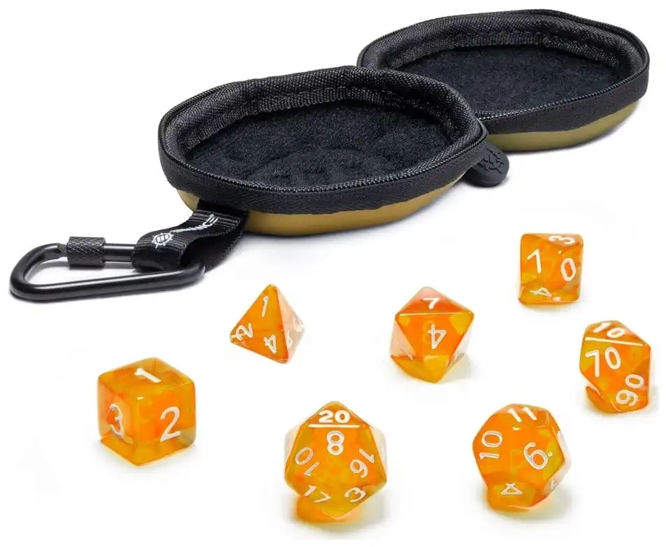 RPG-Würfelset mit Etui - Treasure Tan - 7 Würfel