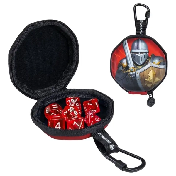 RPG-Würfelset mit Etui - Knight Rot - 7 Würfel