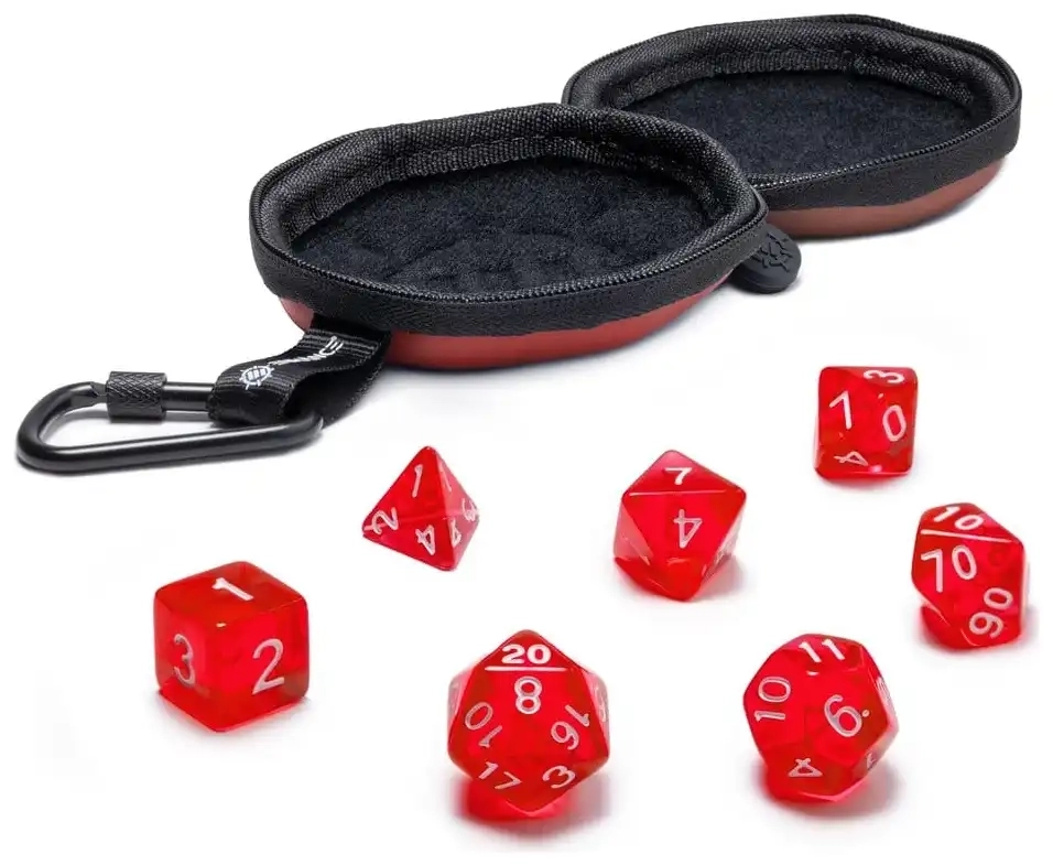 RPG-Würfelset mit Etui - Knight Rot - 7 Würfel