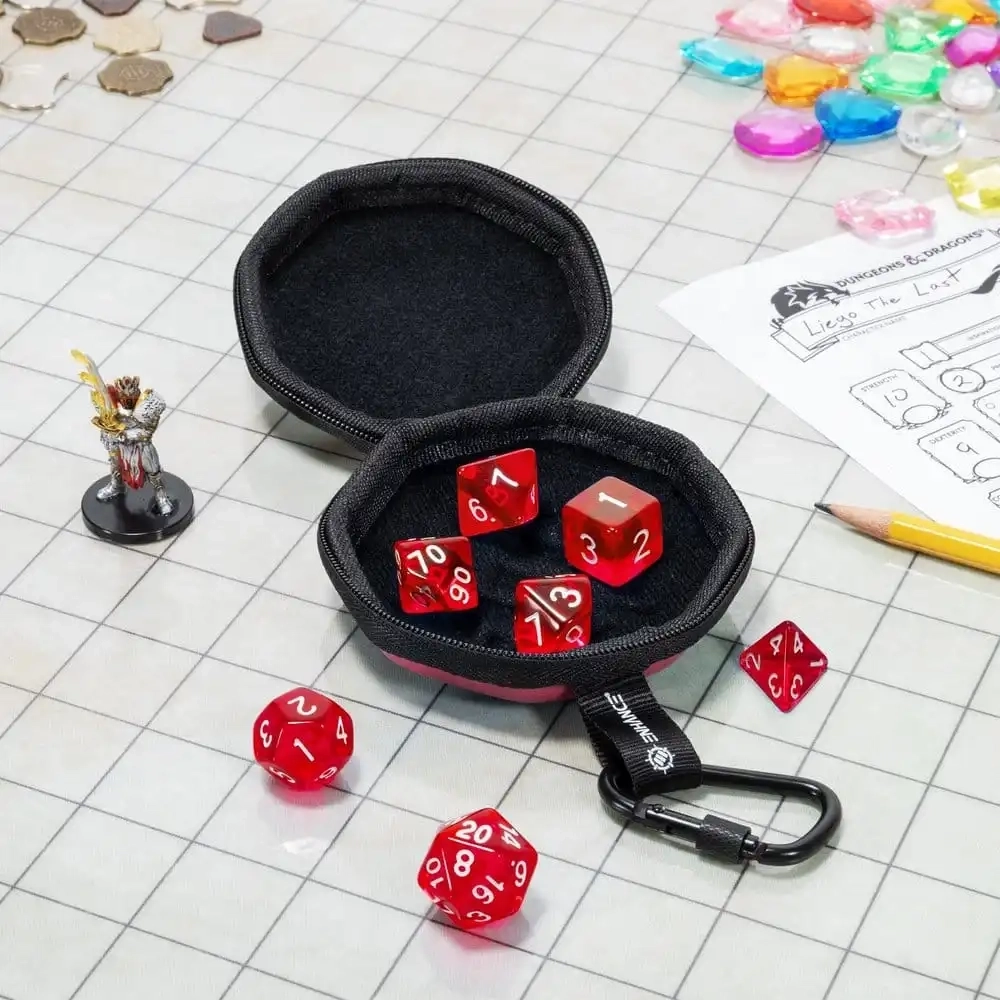 RPG-Würfelset mit Etui - Knight Rot - 7 Würfel