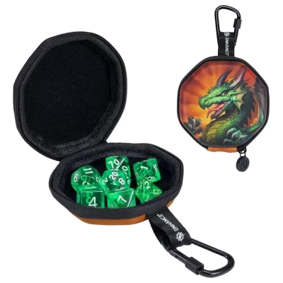 RPG-Würfelset mit Etui - Dragon Grün - 7 Würfel
