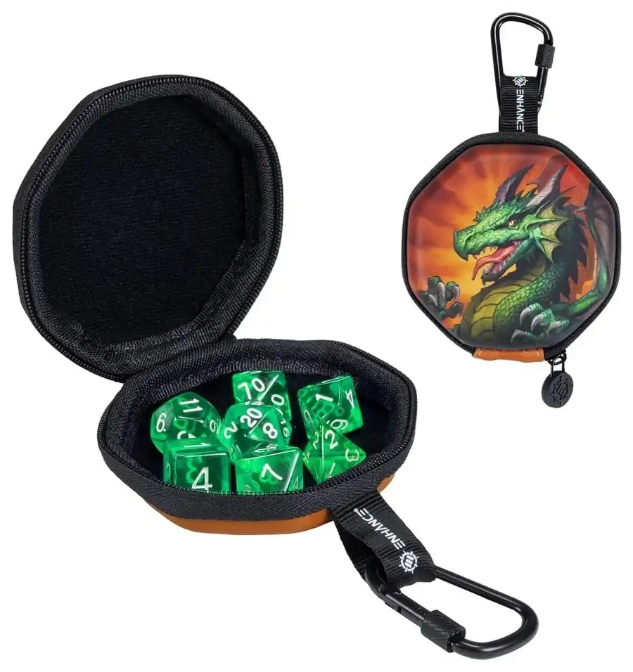 RPG-Würfelset mit Etui - Dragon Grün - 7 Würfel