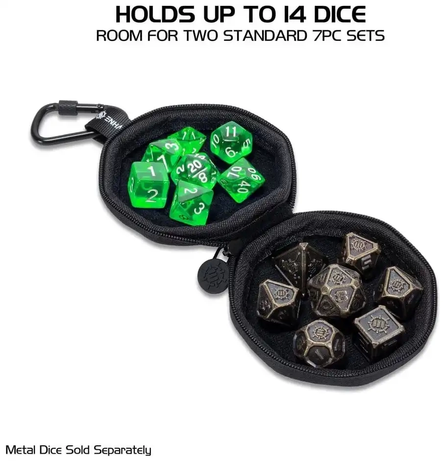 RPG-Würfelset mit Etui - Dragon Grün - 7 Würfel