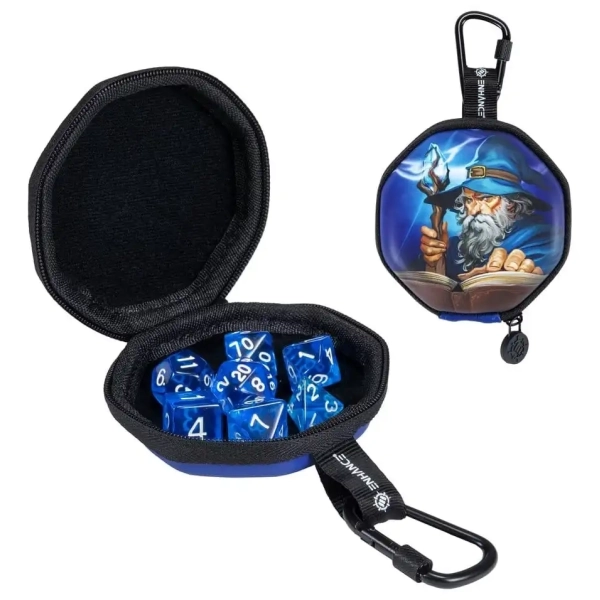 RPG-Würfelset mit Etui - Wizard Blau - 7 Würfel