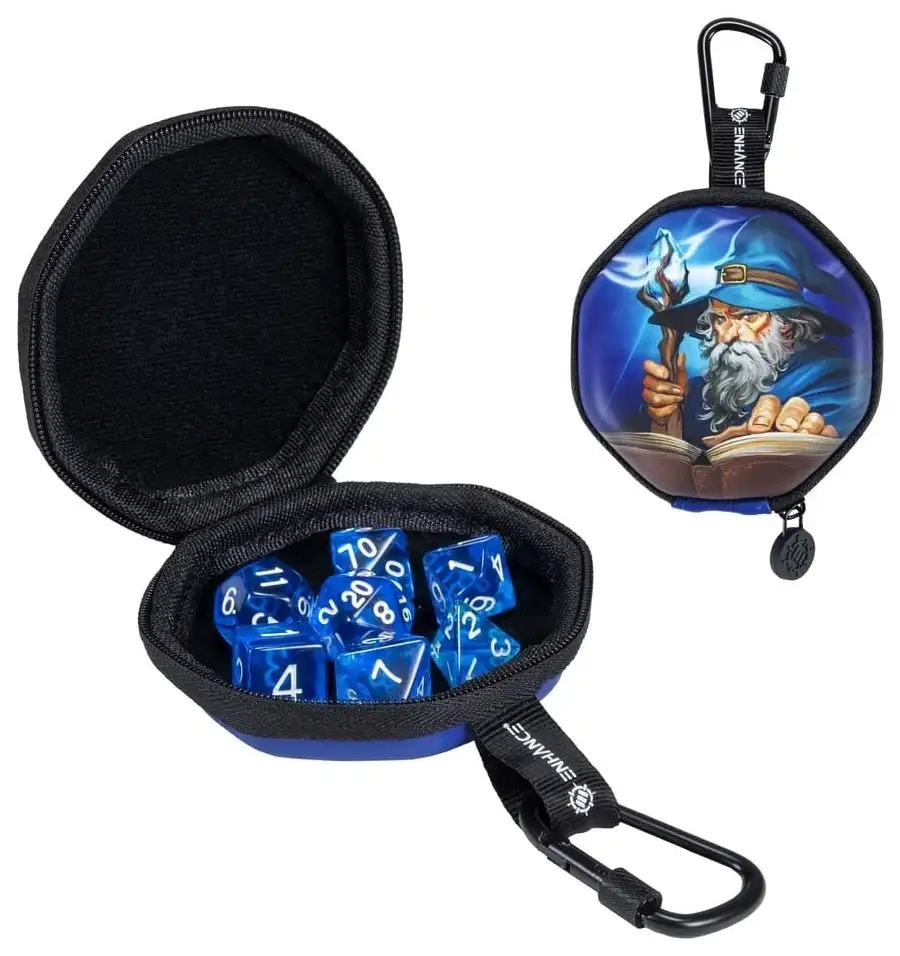 RPG-Würfelset mit Etui - Wizard Blau - 7 Würfel