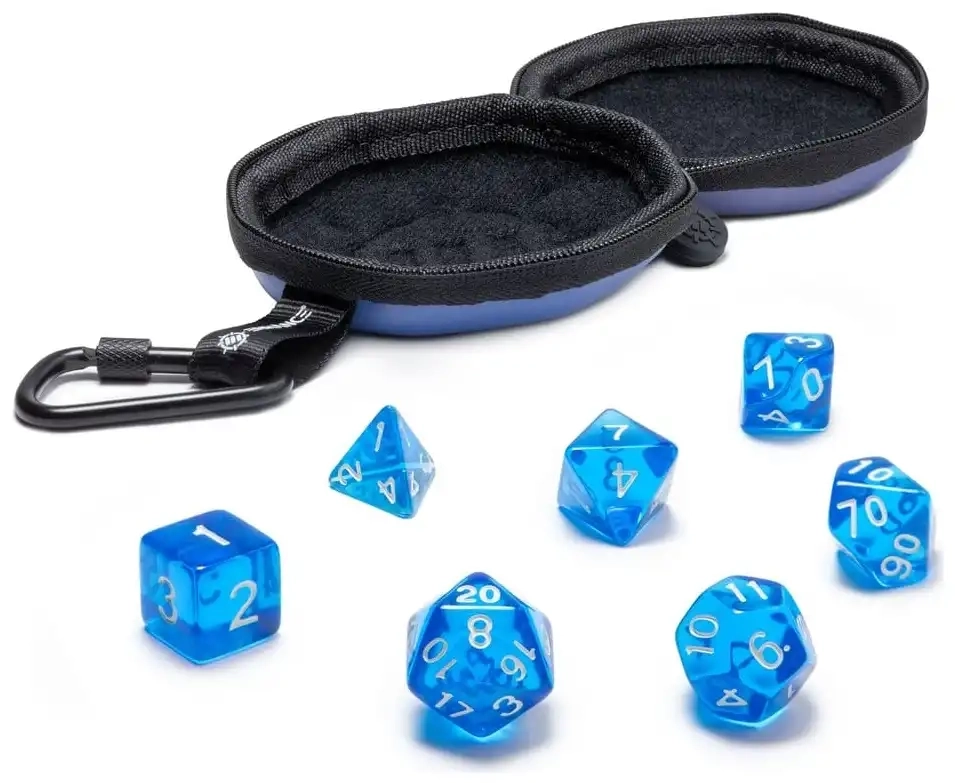 RPG-Würfelset mit Etui - Wizard Blau - 7 Würfel
