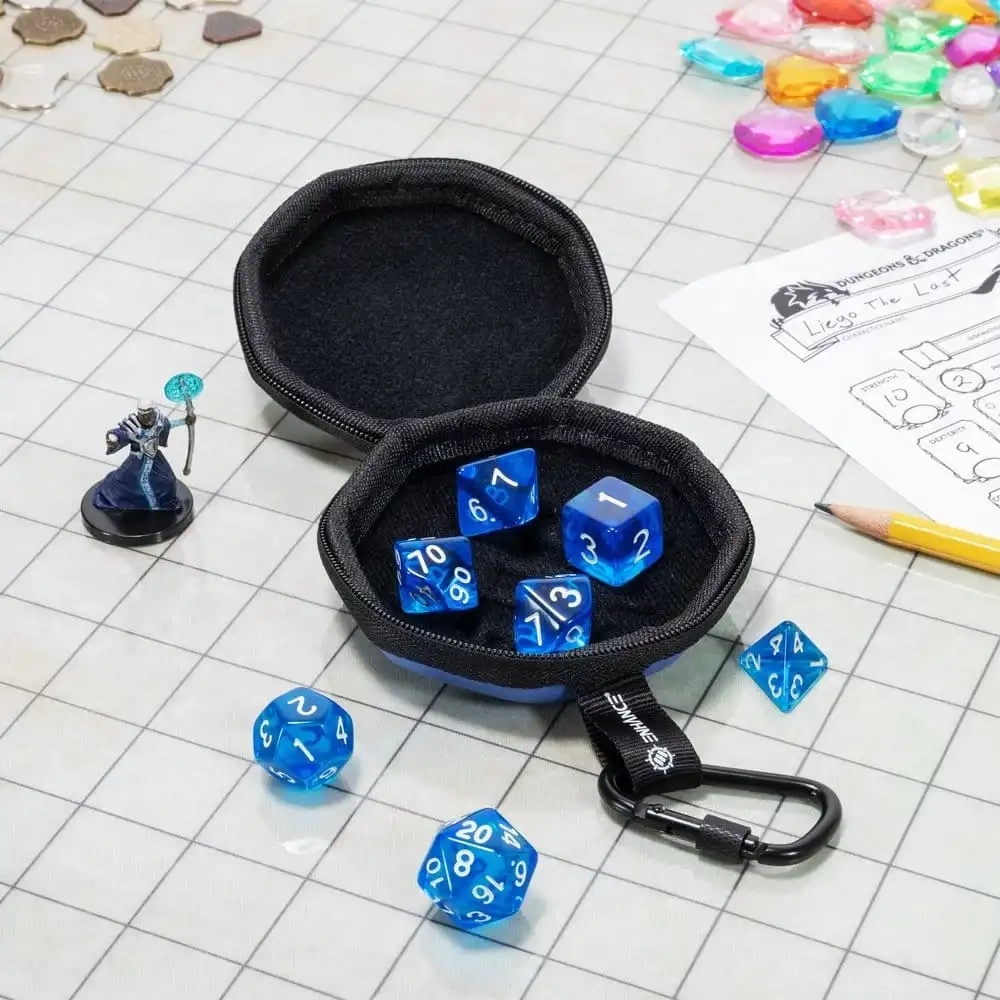RPG-Würfelset mit Etui - Wizard Blau - 7 Würfel