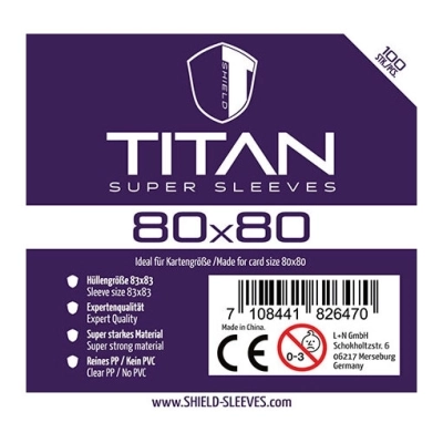 Shield Titan - 100 Super Sleeves (80 x 80mm)