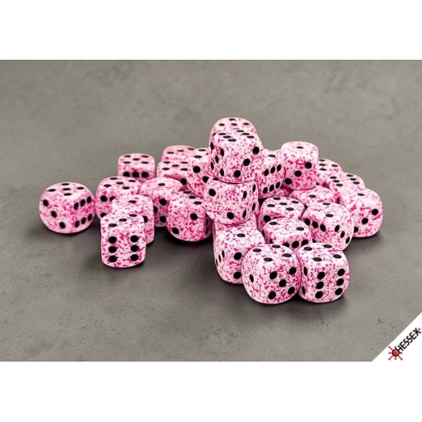 Speckled Pink Würfelset - 12 mm - 36 W6