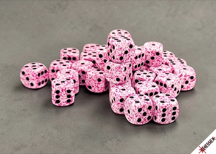 Speckled Pink Würfelset - 12 mm - 36 W6
