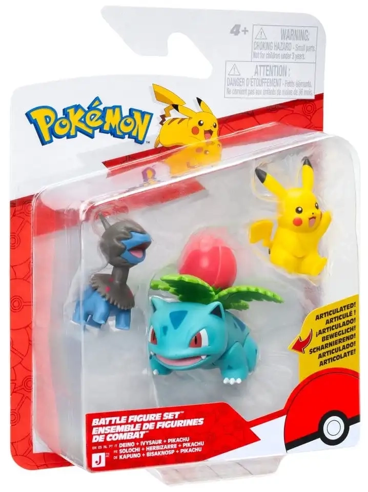 Pokémon Battle Figure Set - Pikachu, Kapuno & Bisaknosp - 3er-Pack