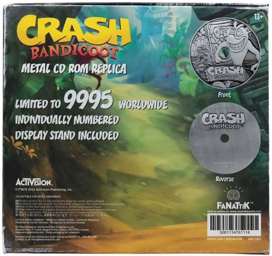 Crash Bandicoot Metall-CD-ROM-Replik - Limited Edition - 11 cm