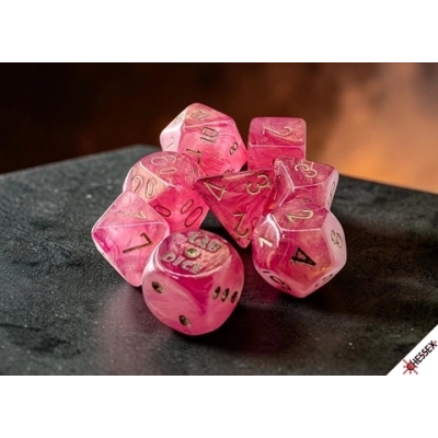 Lab Dice Shimmer RPG-Würfelset - Ignis/Gold - 7 Würfel + Bonuswürfel