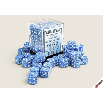 Speckled Ocean Stone Würfelset - 12 mm - 36 W6
