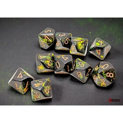 Brush Deep Forest/gold - Würfelset mit 10 W10