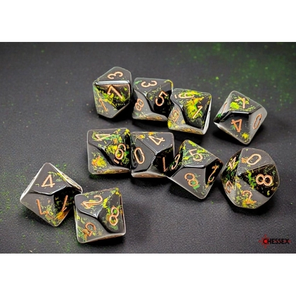 Brush Deep Forest/gold - Würfelset mit 10 W10
