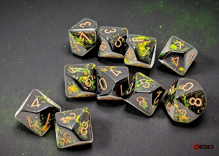 Brush Deep Forest/gold - Würfelset mit 10 W10