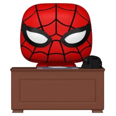Funko POP! Premium Marvel - Spider-Man mit Schreibtisch - Meme - 9 cm