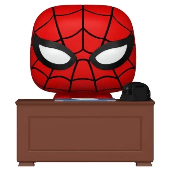 Funko POP! Premium Marvel - Spider-Man mit Schreibtisch - Meme - 9 cm
