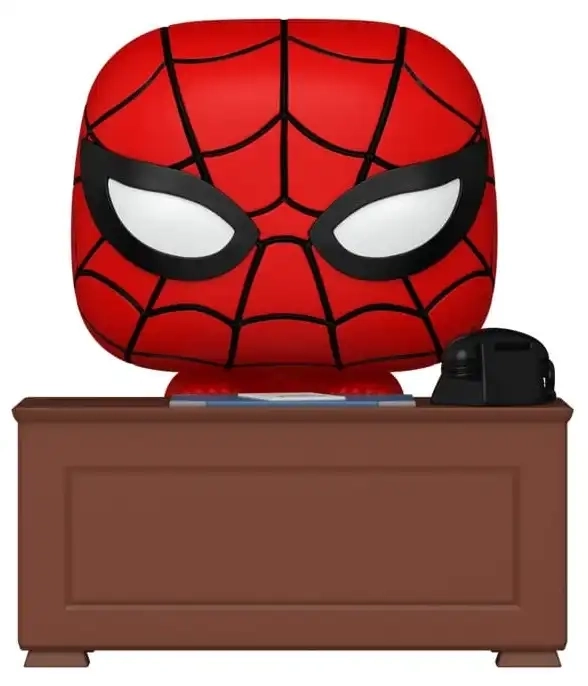 Funko POP! Premium Marvel - Spider-Man mit Schreibtisch - Meme - 9 cm