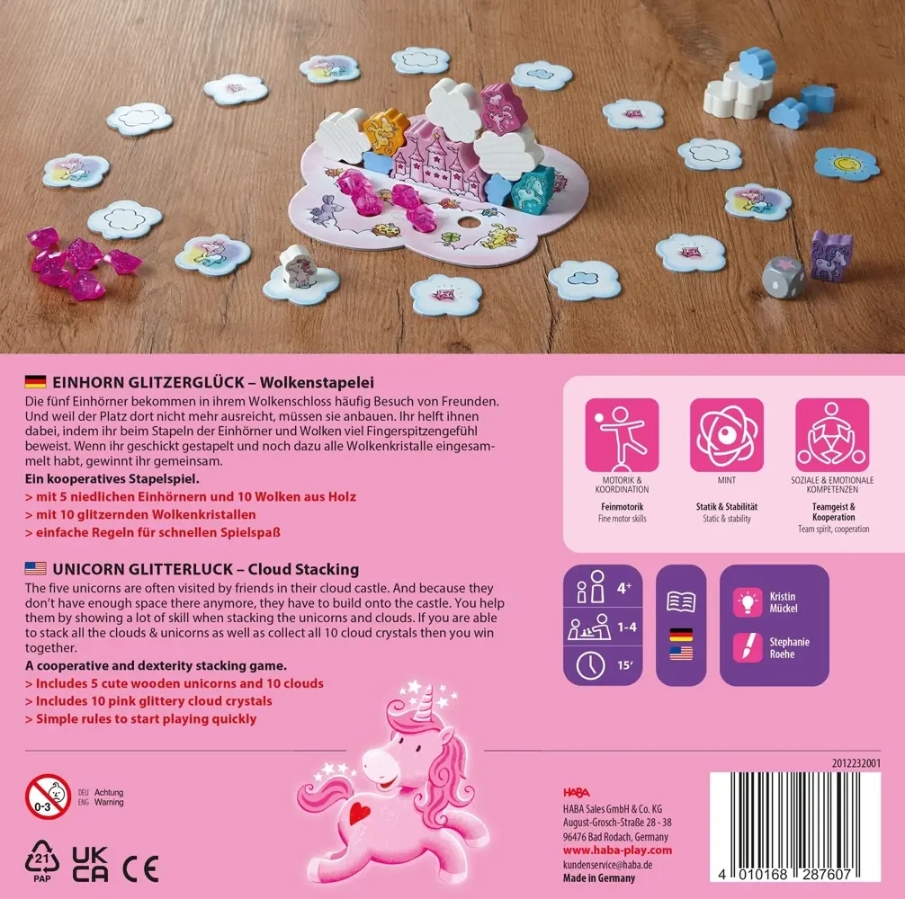 Einhorn Glitzerglück - Wolkenstapelei - DE/EN
