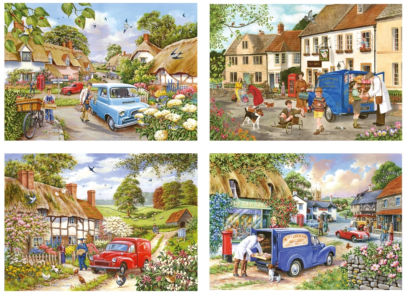 Village Life - 4 Puzzles à 500 Teile