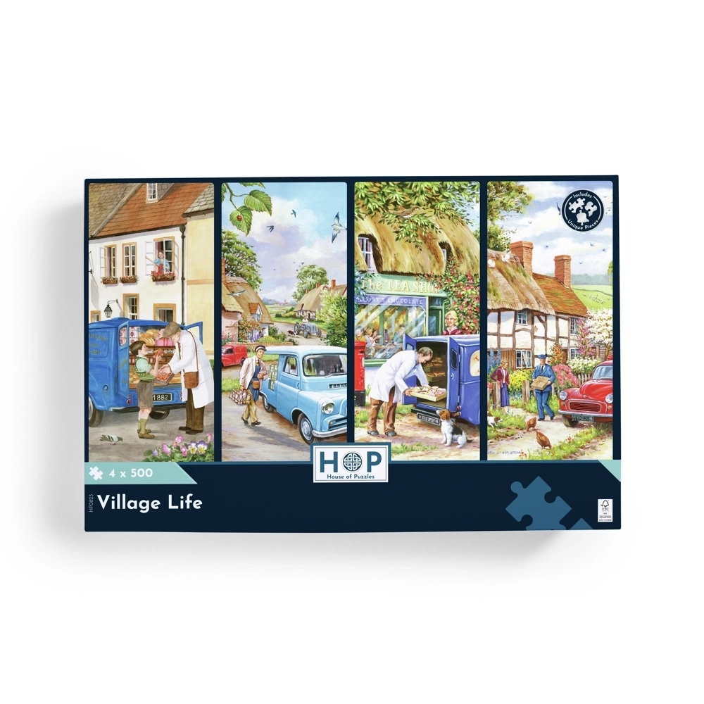 Village Life - 4 Puzzles à 500 Teile