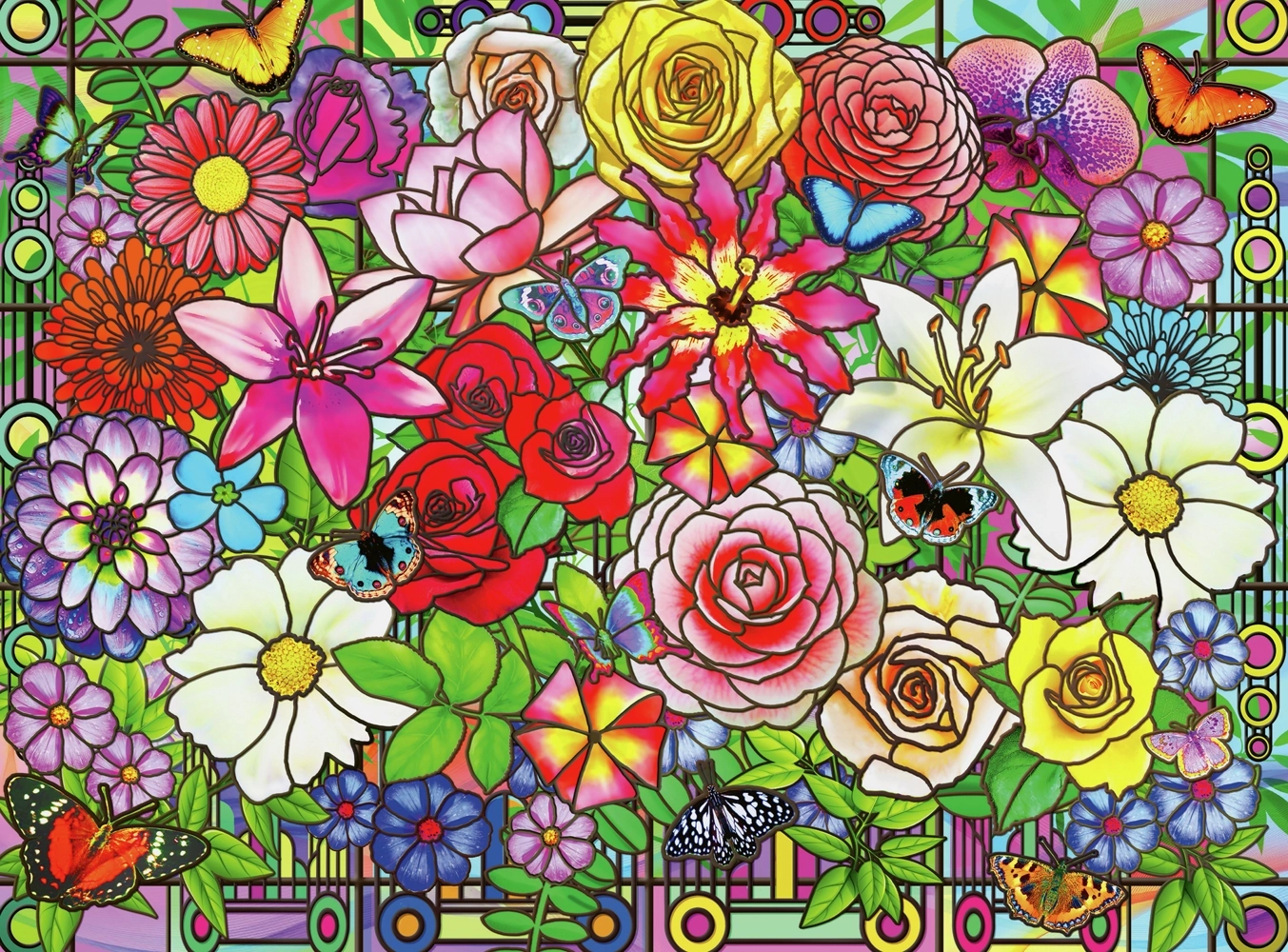 Tiffany Flowers - Blumenfenster