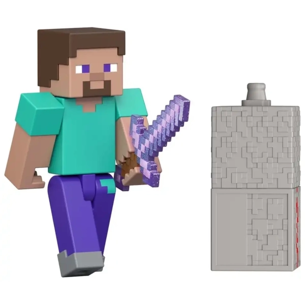 Minecraft Redstone Charged Actionfigur Steve - 8 cm