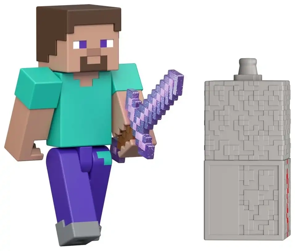 Minecraft Redstone Charged Actionfigur Steve - 8 cm