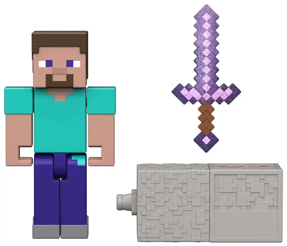 Minecraft Redstone Charged Actionfigur Steve - 8 cm